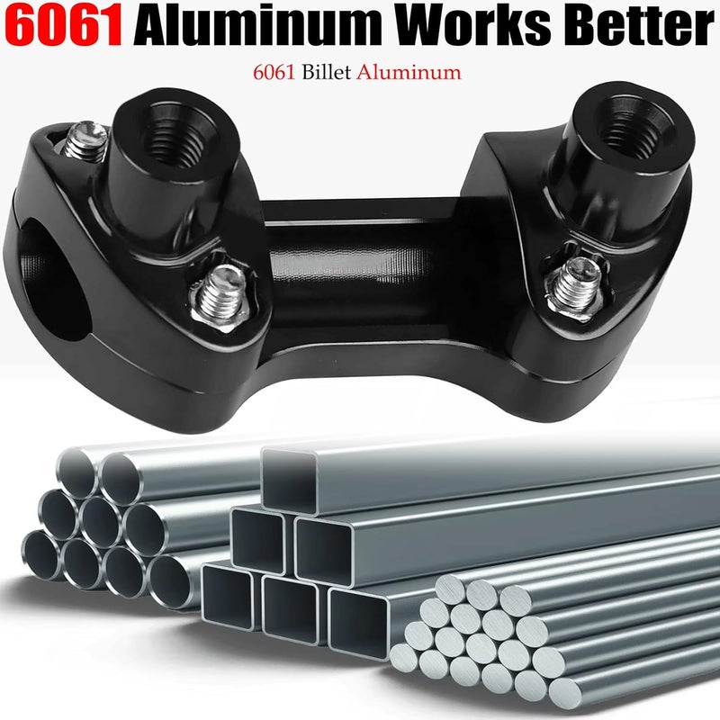VPZMT 1” Handlebar Riser/Top Clamp Kit 1.5" Tall for Harley Touring Sportster Softail Dyna Models (Rise Height: 1.5", For 1" Bar) (1‘’ Handlebar Top Riser Clamp-Black） - Image 4